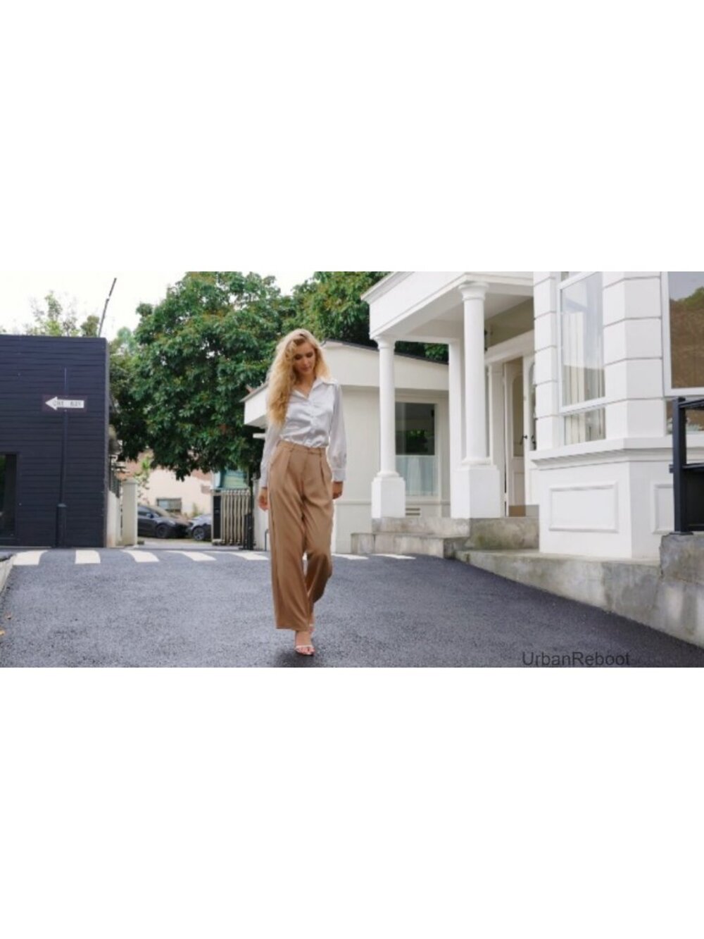 Wide Leg Palazzo Pants High Waist Business Casual Work Trousers with Pockets - Picture 5 of 6